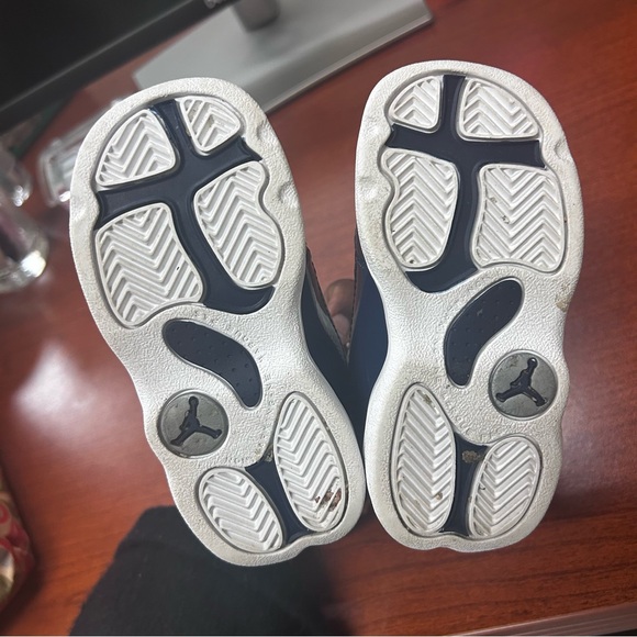 Jordan 6 Rings Toddler White Armory Navy Blue Sneaker Size 7C - Picture 4 of 5
